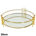 MDA Homes Round Shape Gold Serving Tray, 2pcs 25,30cm 1003