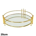 MDA Homes Round Shape Gold Serving Tray, 2pcs 25,30cm 1003