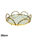 MDA Homes Luxury Round Serving Tray With Mirror Base, 4pcs 20,25,30,35cm