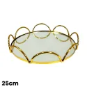 MDA Homes Luxury Round Serving Tray With Mirror Base, 4pcs 20,25,30,35cm