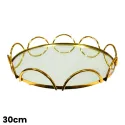 MDA Homes Luxury Round Serving Tray With Mirror Base, 4pcs 20,25,30,35cm