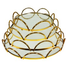 MDA Homes Luxury Round Serving Tray With Mirror Base,  4pcs 20,25,30,35cm