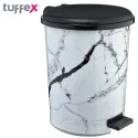 Tuffex Marbled Black Pedal Dustbin Set of 3 Sizes 7,13,22L