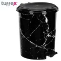 Tuffex Marbled Black Pedal Dustbin Set of 3 Sizes 7,13,22L