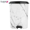 Tuffex Marbled Black Pedal Dustbin Set of 3 Sizes 7,13,22L