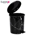 Tuffex Marbled Black Pedal Dustbin Set of 3 Sizes 7,13,22L