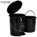 Tuffex Marbled Black Pedal Dustbin Set of 3 Sizes 7,13,22L