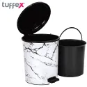 Tuffex Marbled Black Pedal Dustbin Set of 3 Sizes 7,13,22L