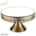 Zeyve Multipurpose Gold Serving Tray With Mirror Base 30*17cm