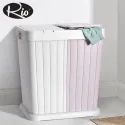 Rio Double Multi-purpose Laundry Basket 80Lt, Light Grey & White