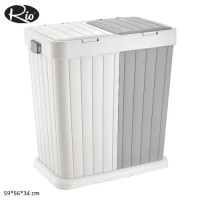 Rio Double Multi-purpose Laundry Basket 80Lt, Light Grey & White