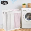 Rio Double Multi-purpose Laundry Basket 80Lt, Pink & White