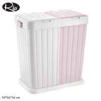 Rio Double Multi-purpose Laundry Basket 80Lt, Pink & White
