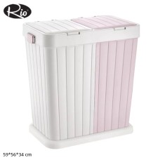 Rio Double Multi-purpose Laundry Basket 80Lt, Pink & White