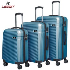 Legan ABS Travel Bag Set of 3pcs, Ribbed Blue