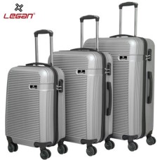 Legan ABS Travel Bag Set of 3pcs, Ribbed Grey