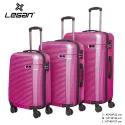 Legan ABS Travel Bag Set of 3pcs, Ribbed Pink