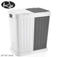 Rio Double Multi-purpose Laundry Basket 80Lt, Grey & White