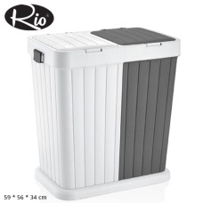 Rio Double Multi-purpose Laundry Basket 80Lt, Grey & White