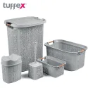 Tuffex Woow Series 5 Pcs Bathroom Set, Grey