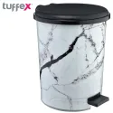 Tuffex Marbled White Pedal Dustbin Set of 3 Sizes 7,13,22L