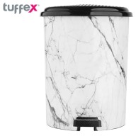 Tuffex Marbled White Pedal Dustbin Set of 3 Sizes 7,13,22L