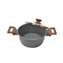 Kitchen Dark Grey Round Casserole With Basket, CUIZINA