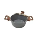 Kitchen Dark Grey Round Casserole With Basket, CUIZINA