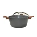 Kitchen Dark Grey Round Casserole With Basket, CUIZINA