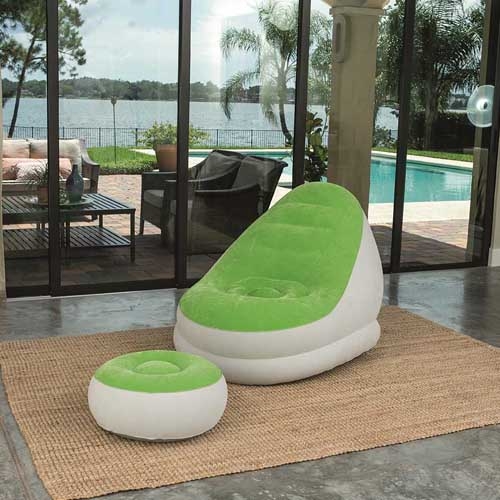 BESTWAY Inflate-A-Chair Orange and White Comfort Cruiser