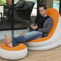 BESTWAY Inflate-A-Chair Orange and White Comfort Cruiser