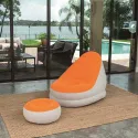 BESTWAY Inflate-A-Chair Orange and White Comfort Cruiser