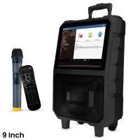 Wireless Bluetooth Karaoke Trolley Rechargeable Speaker 10” With Video Player & HD Digital Screen, HIYVNDAI C3
