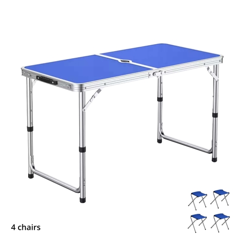 PORTABLE FOLDING TABLE 120*60*73 CM WITH 4 CHAIRS