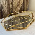 PRIZMA GOLD PLATE WITH MIRROR BASE, S M L