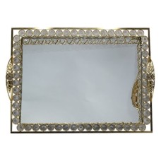 RECTANGLE CRYSTAL TRAY WITH MIRROR BASE