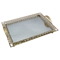 RECTANGLE CRYSTAL TRAY WITH MIRROR BASE RECTANGLE CRYSTAL TRAY WITH MIRROR BASE
