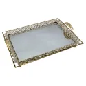 RECTANGLE CRYSTAL TRAY WITH MIRROR BASE