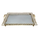 RECTANGLE CRYSTAL TRAY WITH MIRROR BASE RECTANGLE CRYSTAL TRAY WITH MIRROR BASE