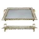 RECTANGLE CRYSTAL TRAY WITH MIRROR BASE