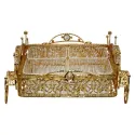 GOLDEN SERVING BASKET WITH CRYSTAL HANDLE, 4 DIVISIONS