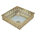 RECTANGLE DECORATIVE BOXES WITH MIRROR BASE & CRYSTAL HANDLE, SET OF 3 