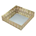 RECTANGLE DECORATIVE BOXES WITH MIRROR BASE & CRYSTAL HANDLE, SET OF 3 