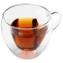 HEART SHAPED DOUBLE WALLED INSULATED GLASS CUP COFFEE MUG WITH HANDLE, 1 PC MOMAZ 240 ml 