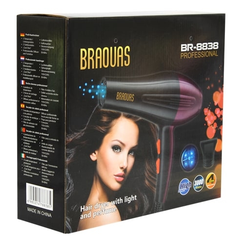 PROFESSIONAL HAIR DRYER, BRAOUAS BR-8838 3000 W
