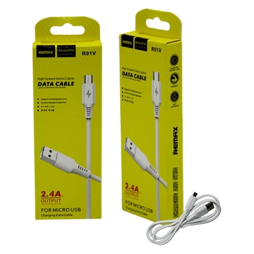CHARGING DATA CABLE MICRO USB, REMAX R01V 2.4A OUTPUT