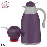 PLASTIC VACUUM JUG WITH GLASS LINER, COOKER TERMOS 1.3 L CKR2018 GREY & PURPLE