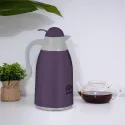 PLASTIC VACUUM JUG WITH GLASS LINER, COOKER TERMOS 1.3 L CKR2018 GREY & PURPLE