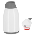 PLASTIC VACUUM JUG WITH GLASS LINER, COOKER TERMOS 1.3 L CKR2018 WHITE & GREY