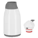 PLASTIC VACUUM JUG WITH GLASS LINER, COOKER TERMOS 1.3 L CKR2018 WHITE & GREY